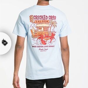 NWT Death Coast - Crooked Crab Saloon  Sky Blue Short Sleeve Tee